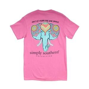 Simply Southern Preppy Elephant Don't Let Anyone Dull Your Sparkle Tee Flamingo